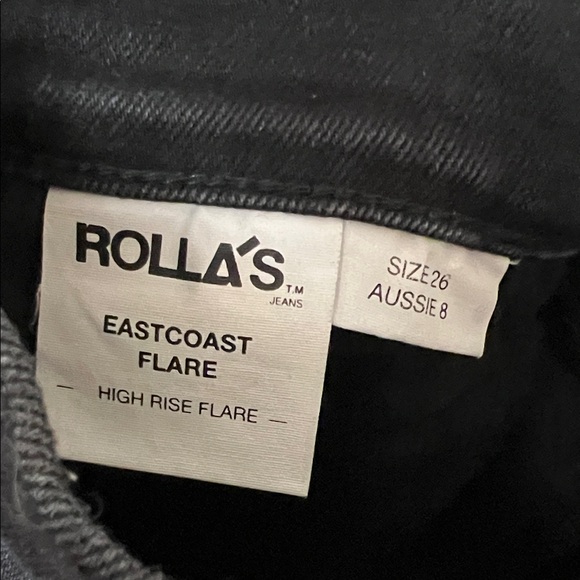ROLLA'S East Coast Flare Jeans Black Size 26 - Picture 4 of 5